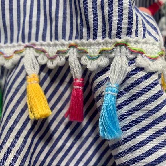 Anandas Large Multi Color Tunic Top with Tassels. - Picture 4 of 9